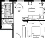 1 Bedromm Apartment Plan - Harbourside Apartments Sydney
