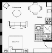 Studio Apartment Plan - Harbourside Apartments Sydney