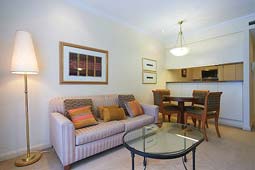 Lounge Room - Kent Street Self-Serviced One Bedroom Apartment